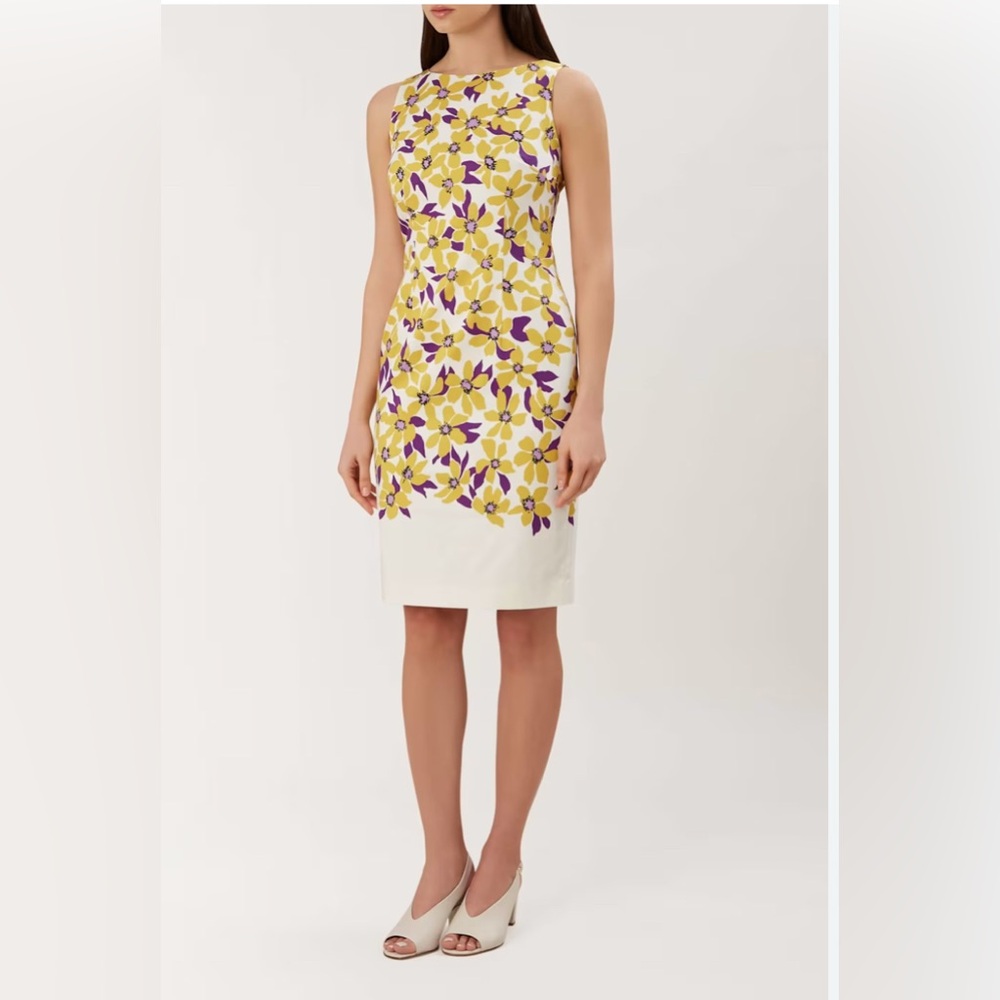 HOBBS LONDON Floral Yellow and Purple Dress